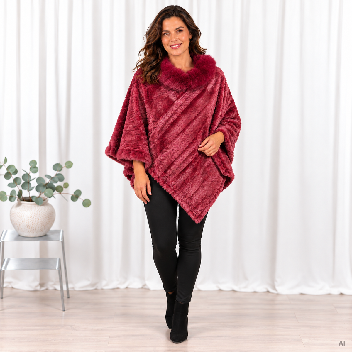 Ruby poncho, Bordeaux