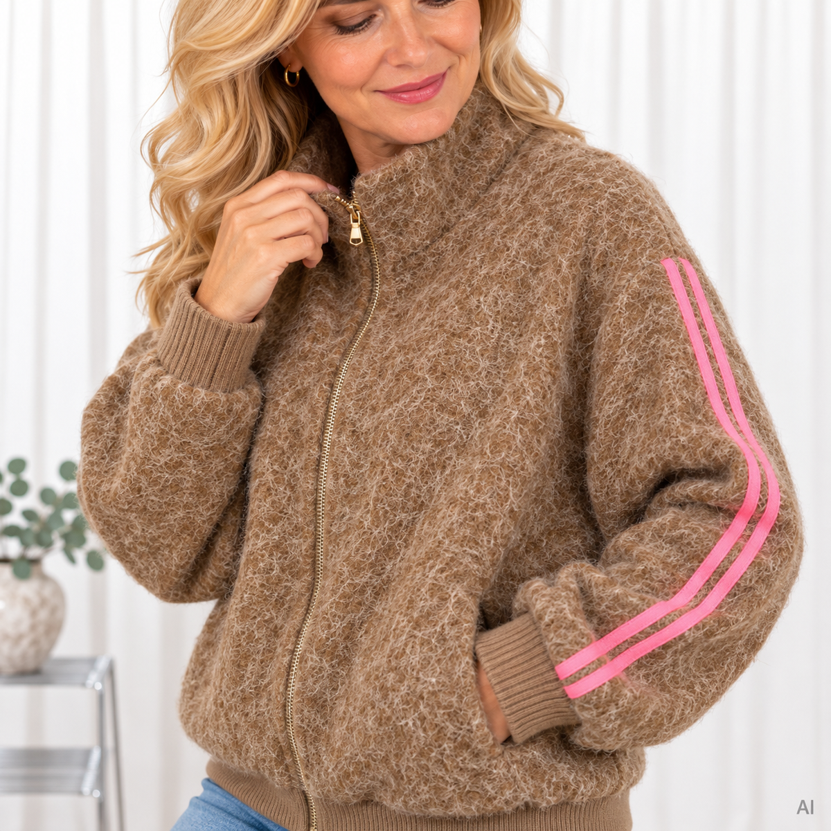 Nell bomber jakke, Taupe