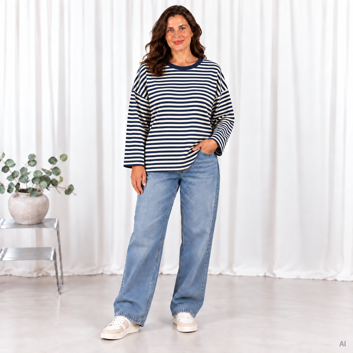 Lucie long sleeve t-shirt, Navy
