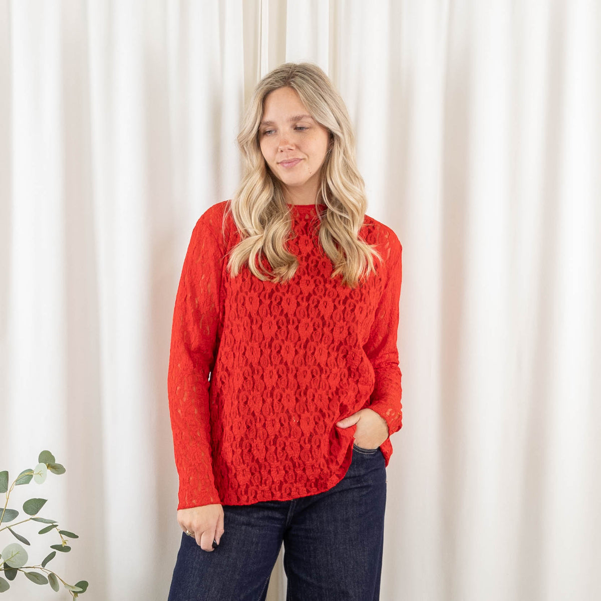 Carla lace overdel, Rød
