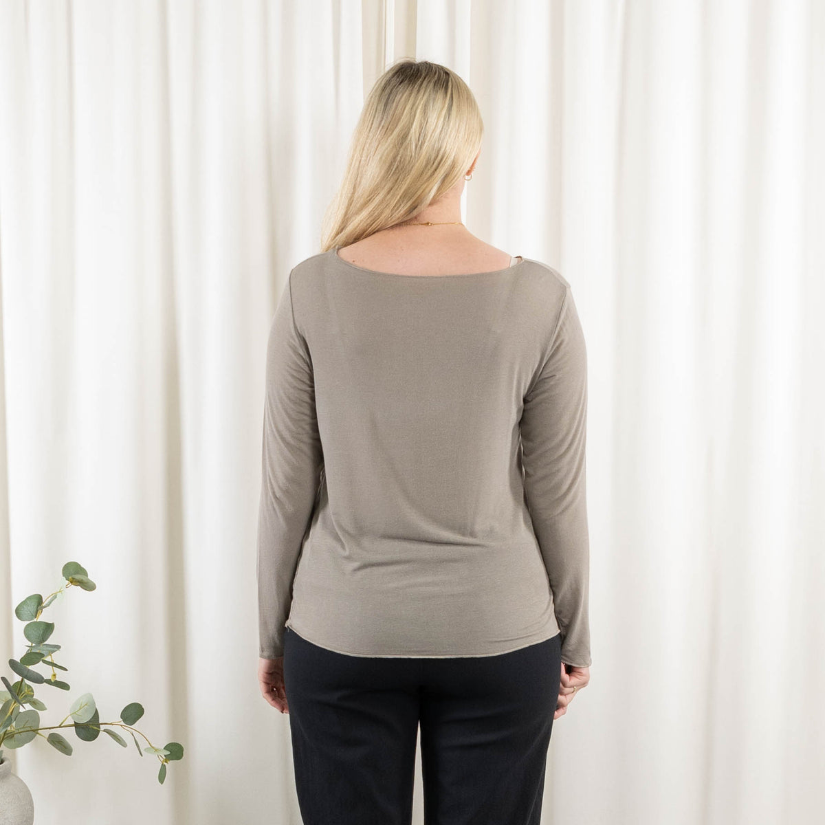 Cashy long sleeve, Taupe