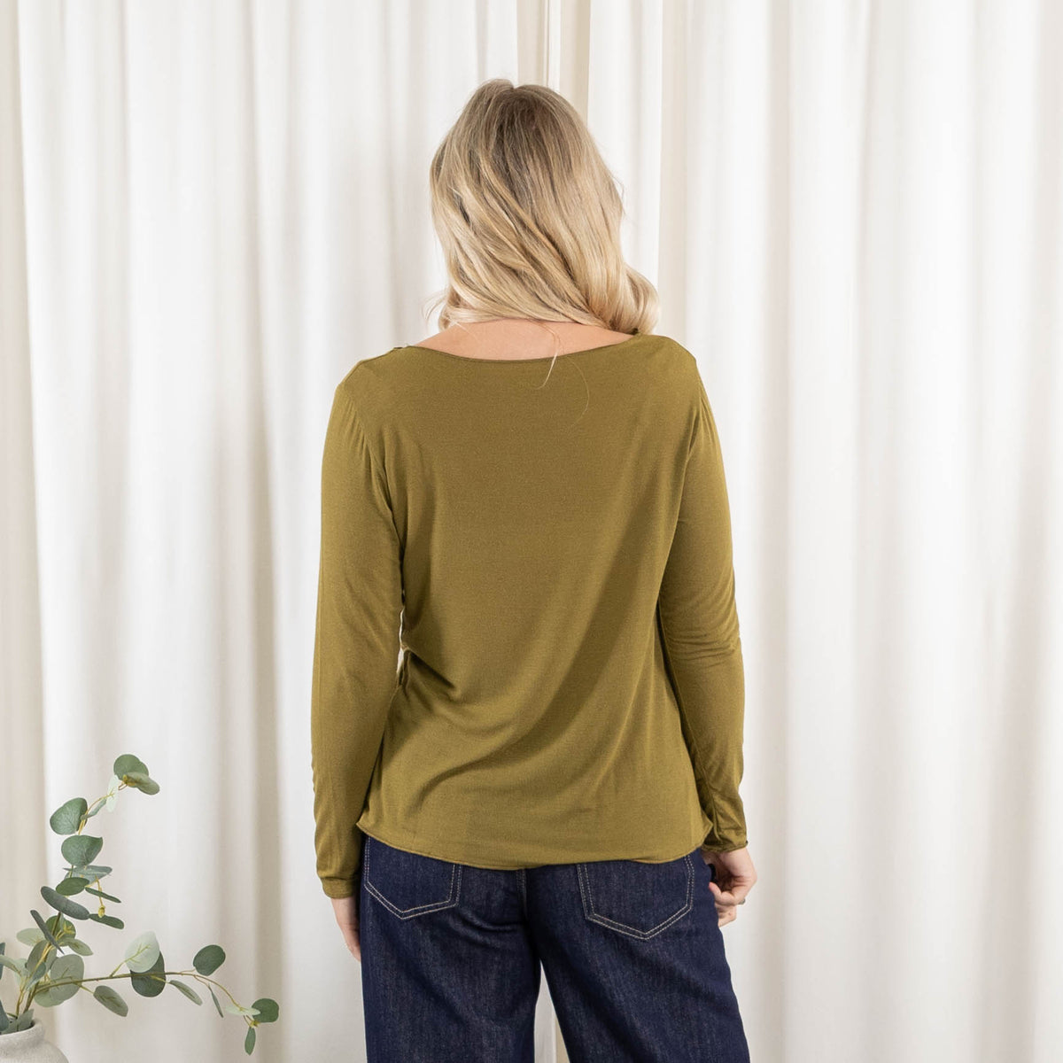 Cashy long sleeve, Oliven