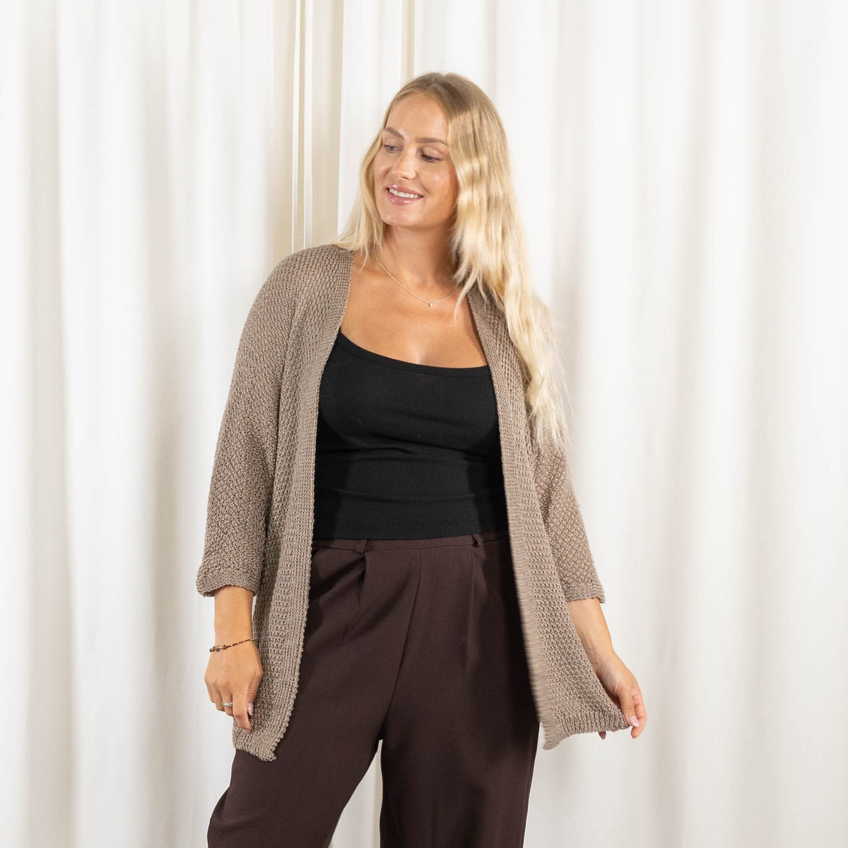 Lise cardigan, Taupe