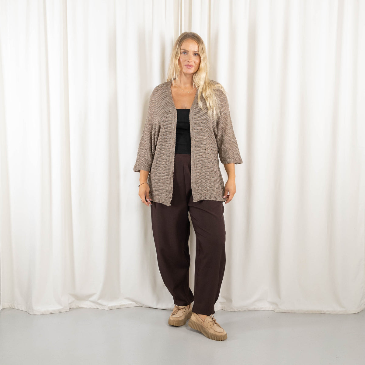Lise cardigan, Taupe