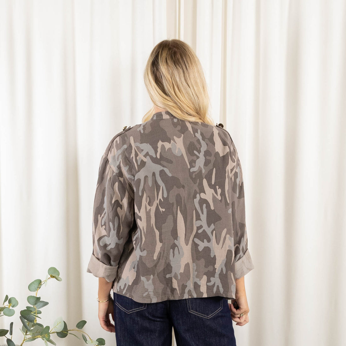 Sienna militærjakke, Taupe