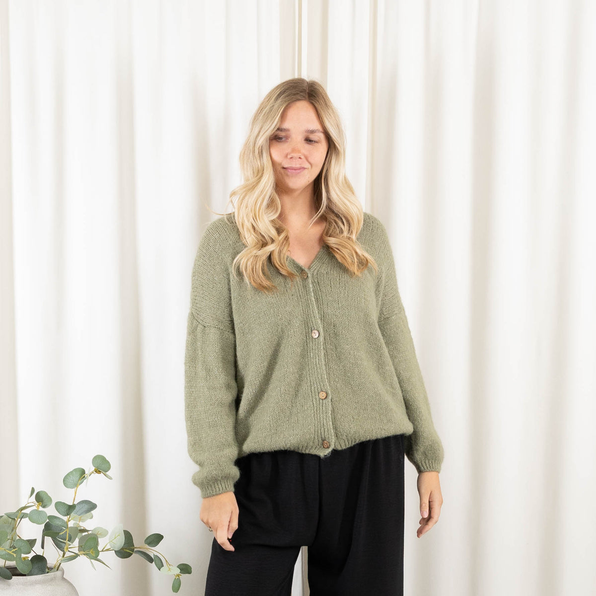 Leona cardigan, Khaki