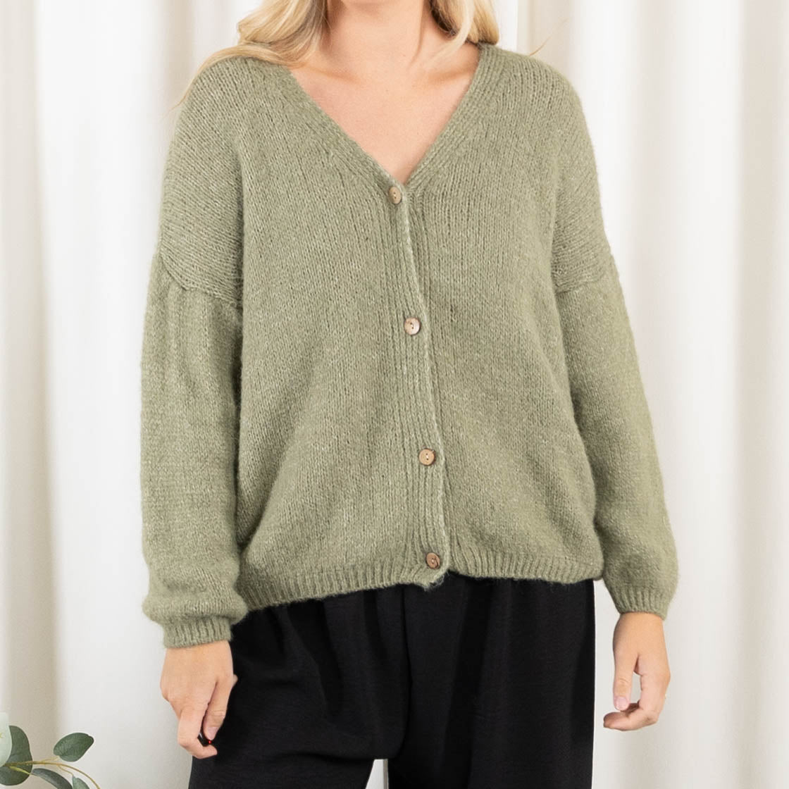 Leona cardigan, Khaki