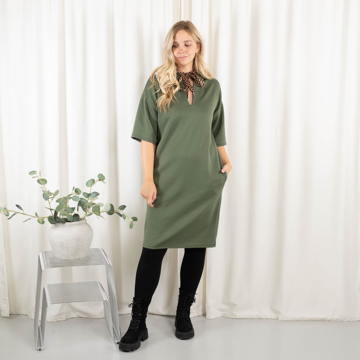 Tyra sweatkjole, Khaki