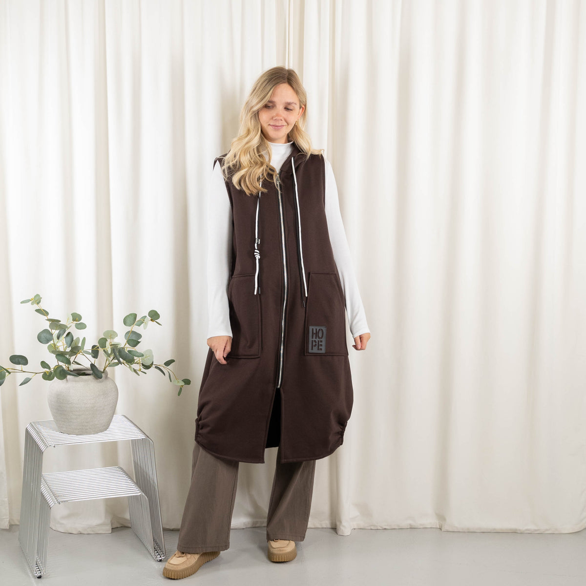 Channy sweat/vest, Choko