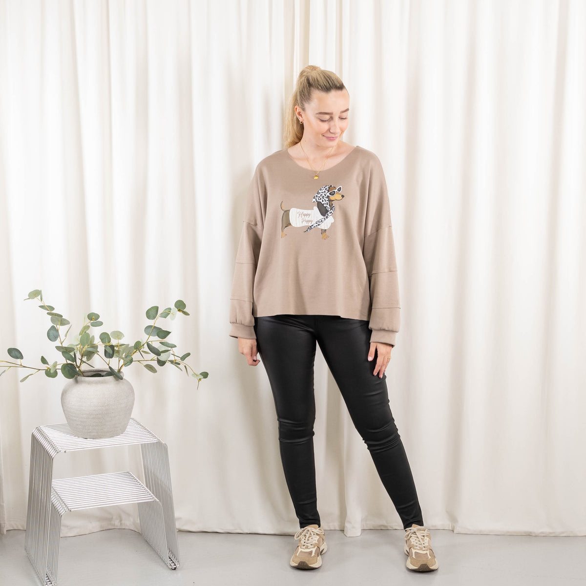 Puk sweatshirt, Taupe