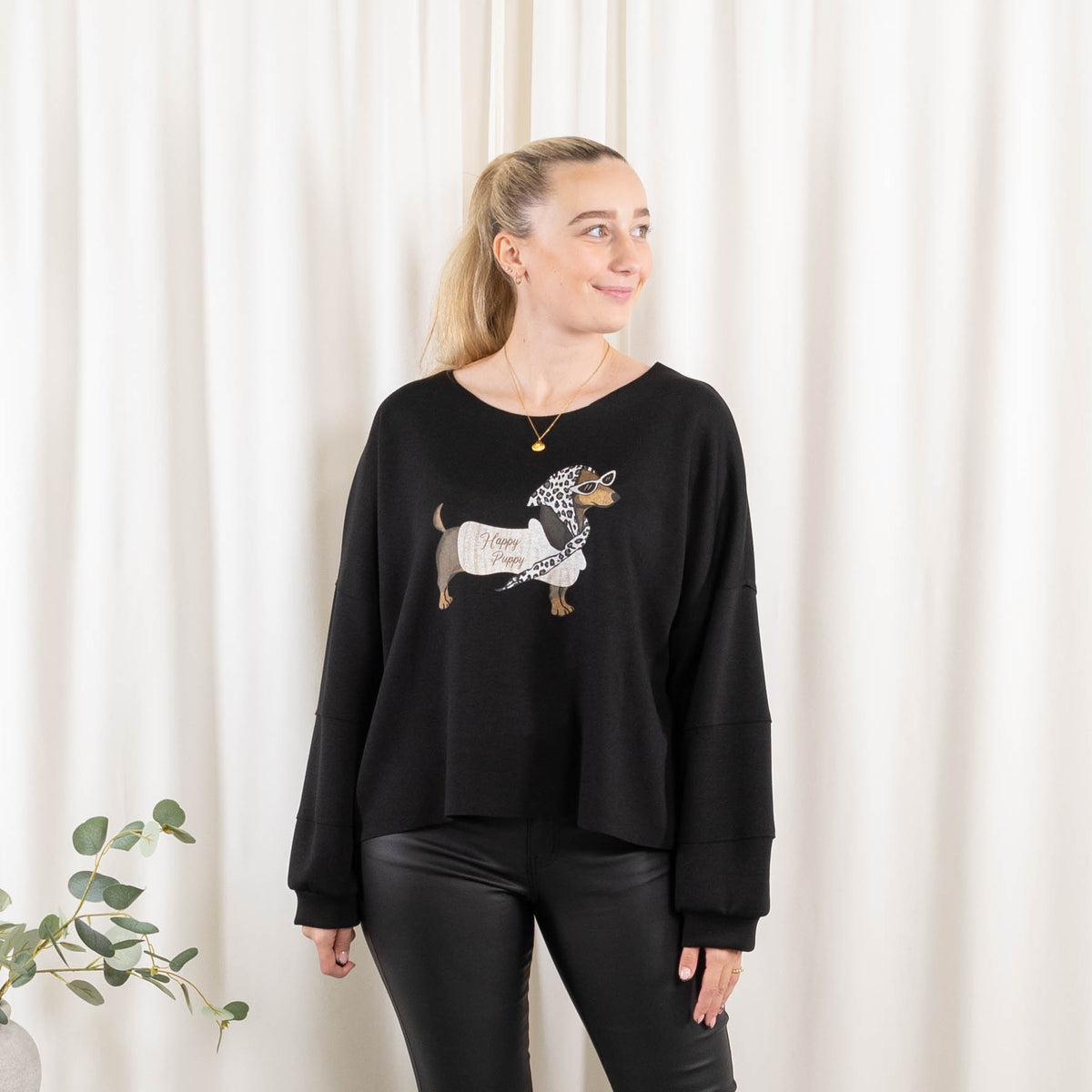 Puk sweatshirt, Sort