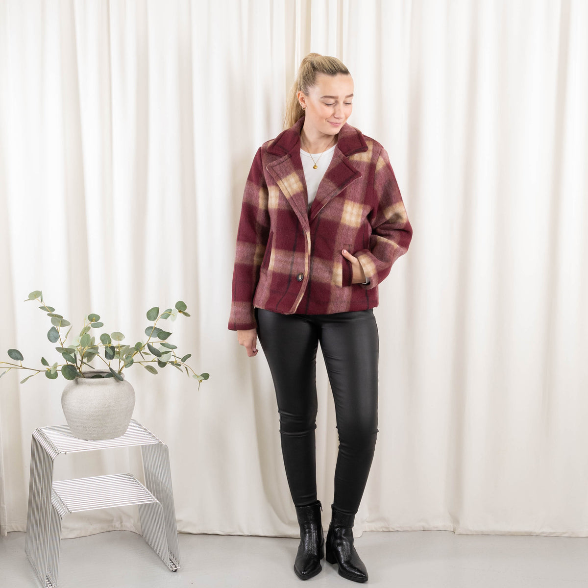 Megan uldblazer, Bordeaux
