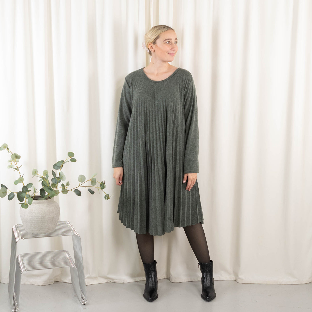Agnes kjole, Khaki Melange
