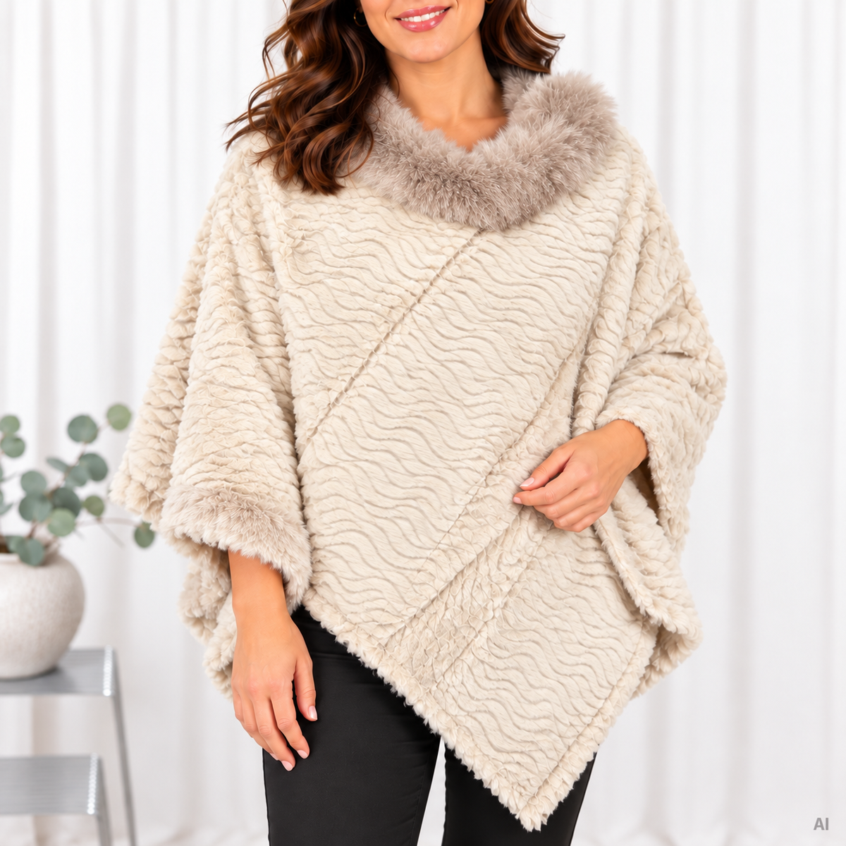 Lulu poncho, Beige