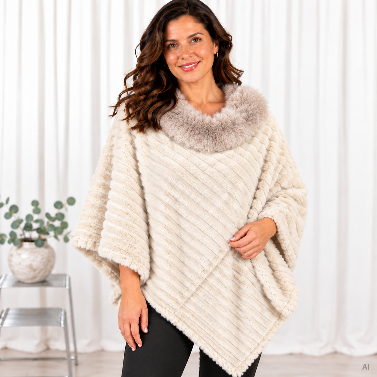 Ruby poncho, Beige