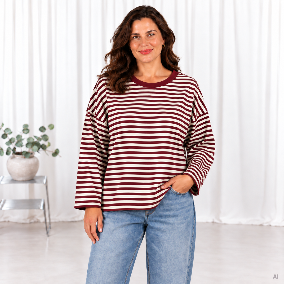 Lucie long sleeve t-shirt, Bordeaux