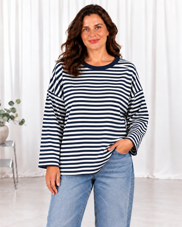 Lucie long sleeve t-shirt, Navy