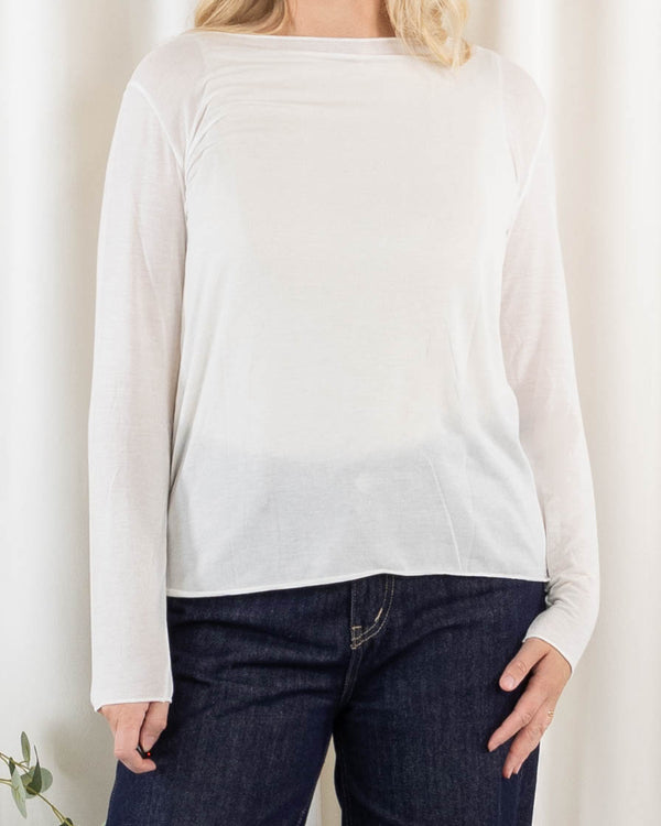 Cashy long sleeve, Råhvid
