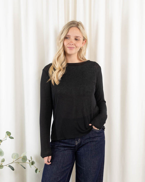 Cashy long sleeve, Sort