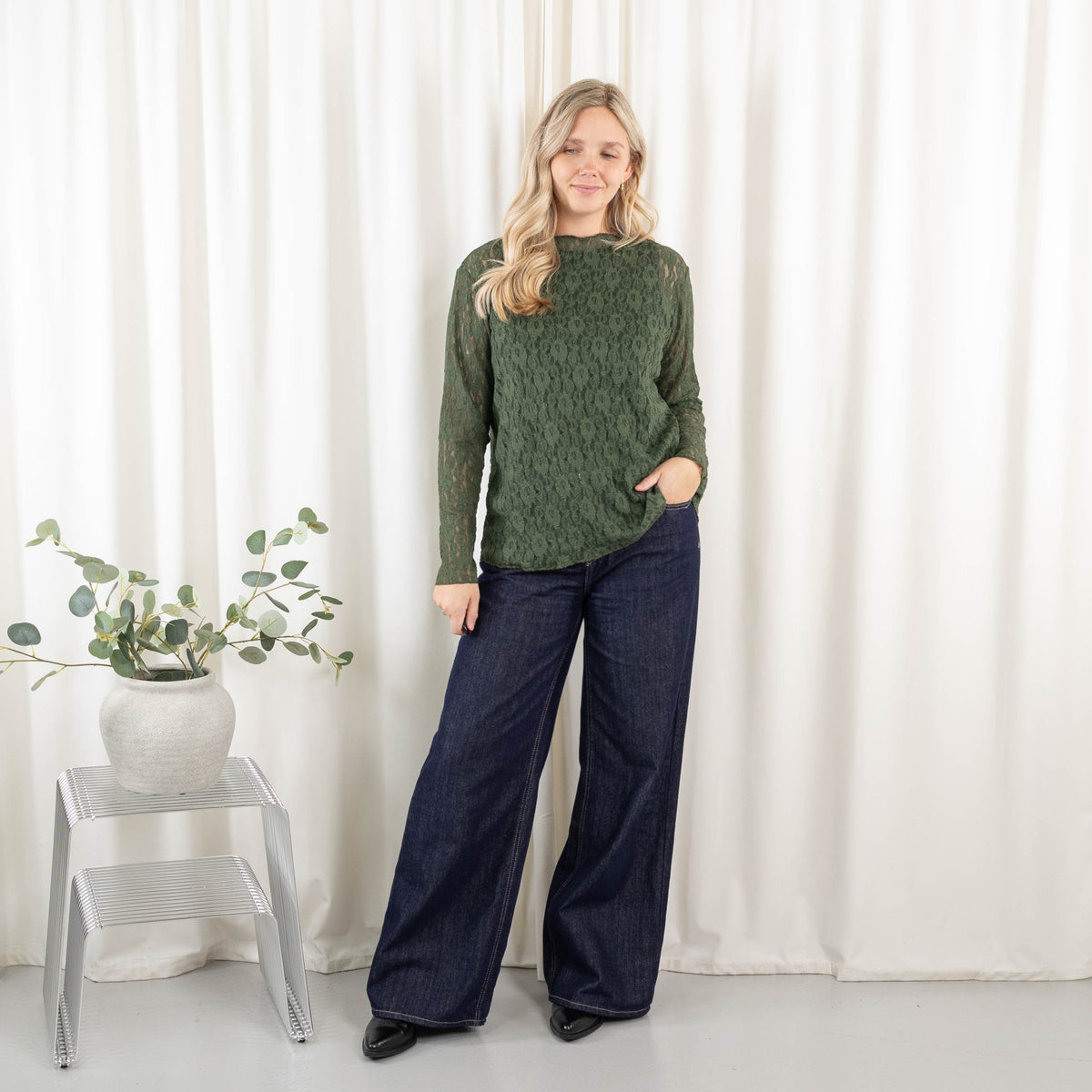 Carla lace overdel, Khaki