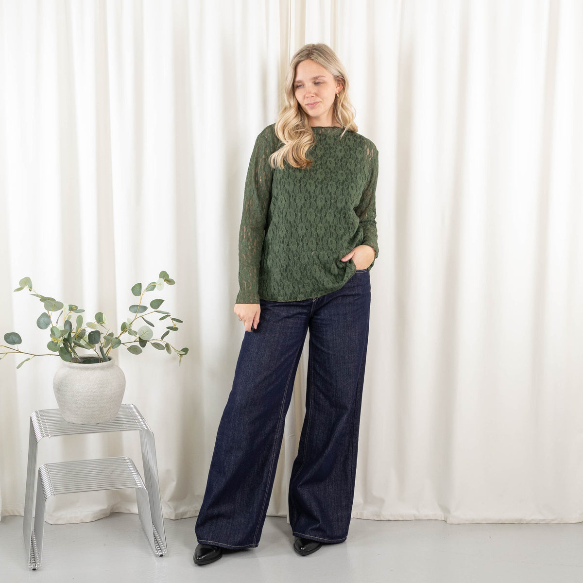 Carla lace overdel, Khaki
