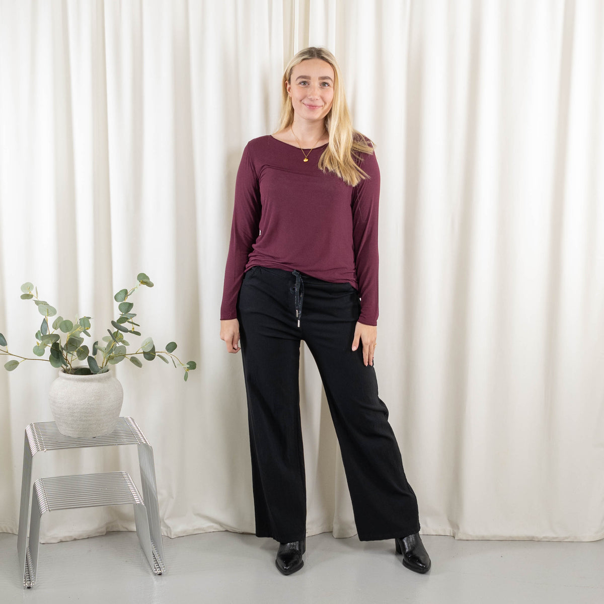 Cashy long sleeve, Bordeaux
