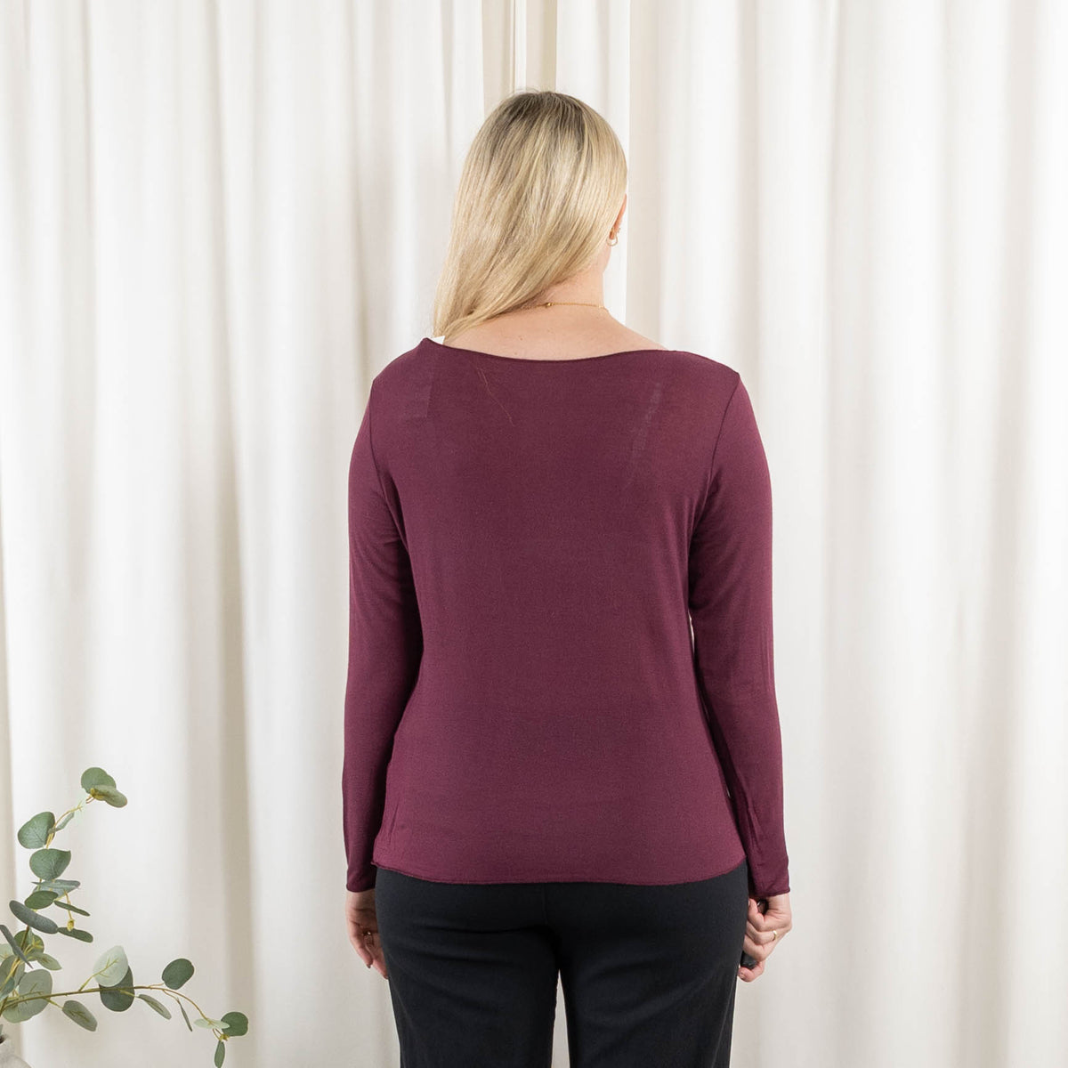 Cashy long sleeve, Bordeaux