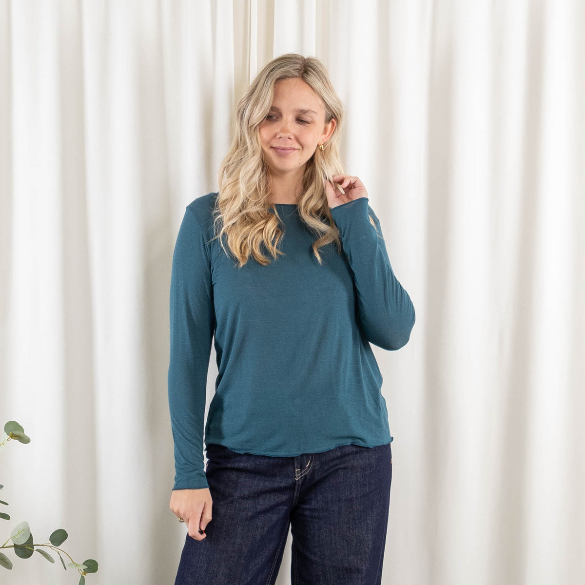 Cashy long sleeve, Petrol