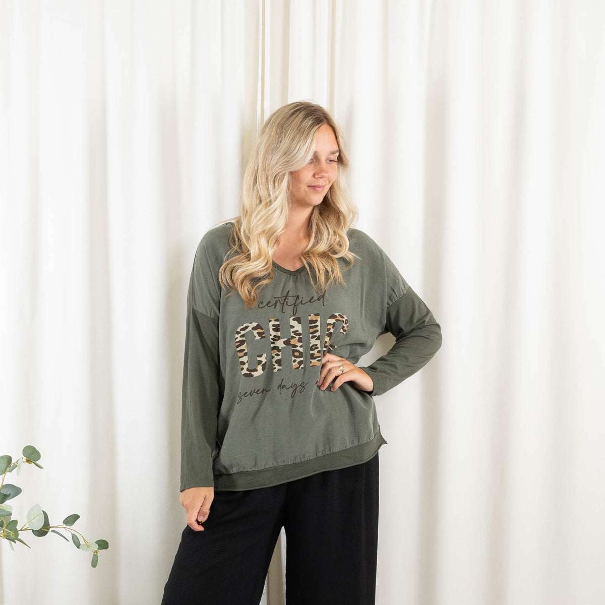 Chic t-shirt, Khaki