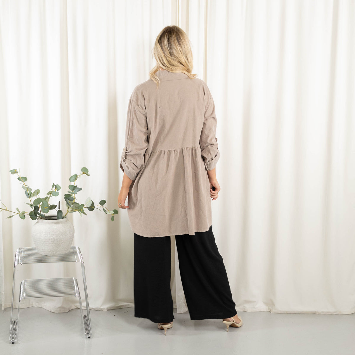 Belinda tunika/kjole, Taupe