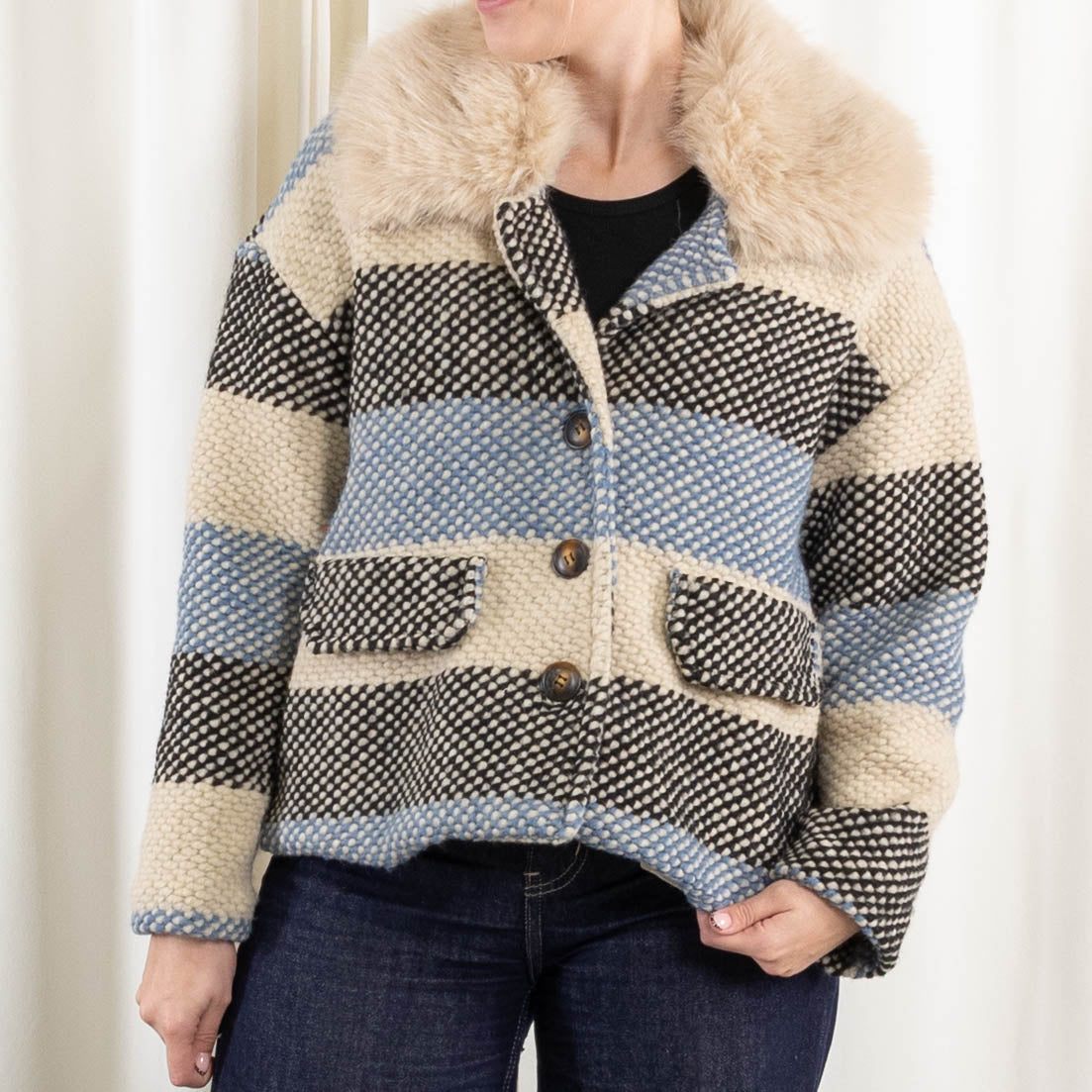 Elena jakke, Blå