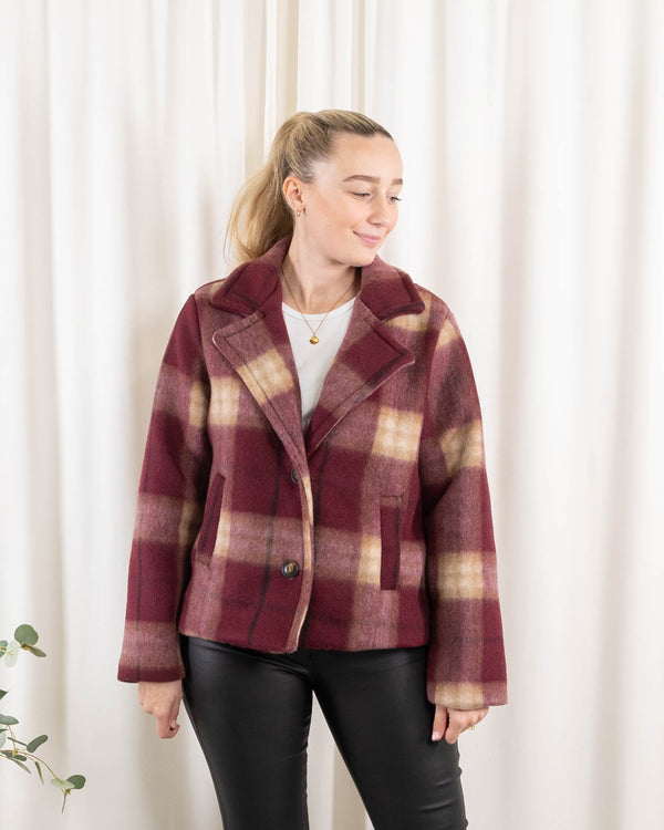 Megan uldblazer, Bordeaux