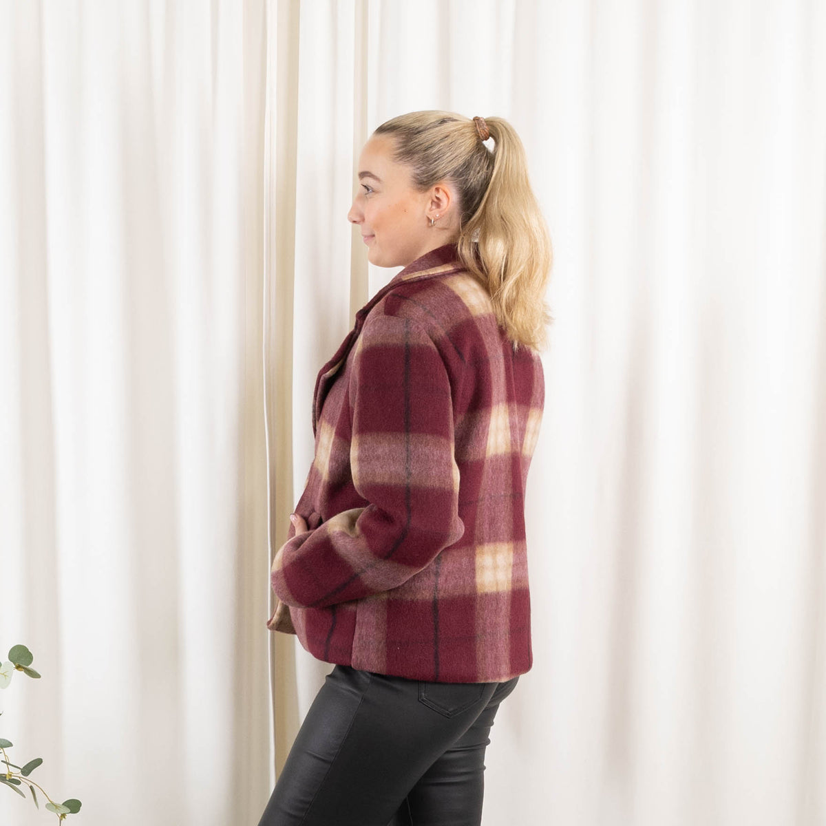 Megan uldblazer, Bordeaux